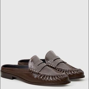 Reformation Francine Loafer Mule Brown - Size 7
